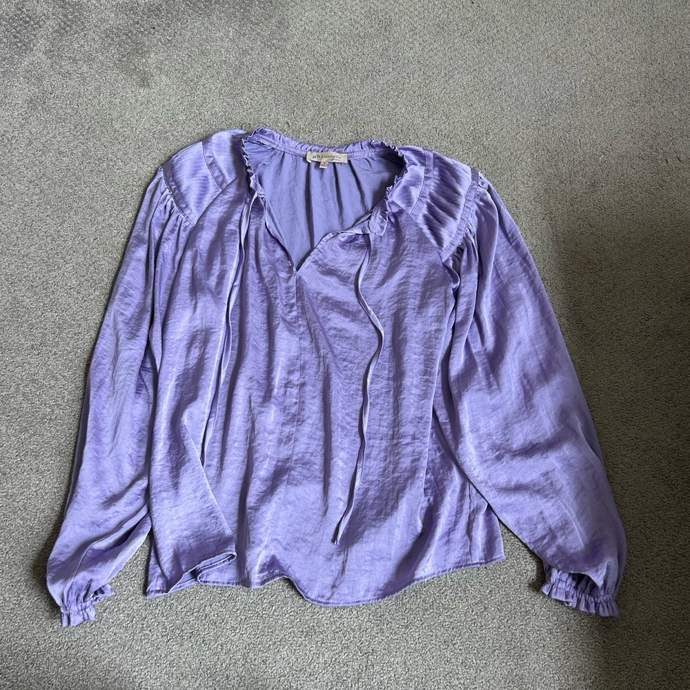 Philosophy Purple Ruched Blouse Relaxed Fit